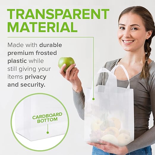 Frosted Plastic Packaging Bags with Handles