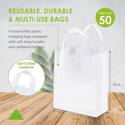 Frosted Plastic Packaging Bags with Handles